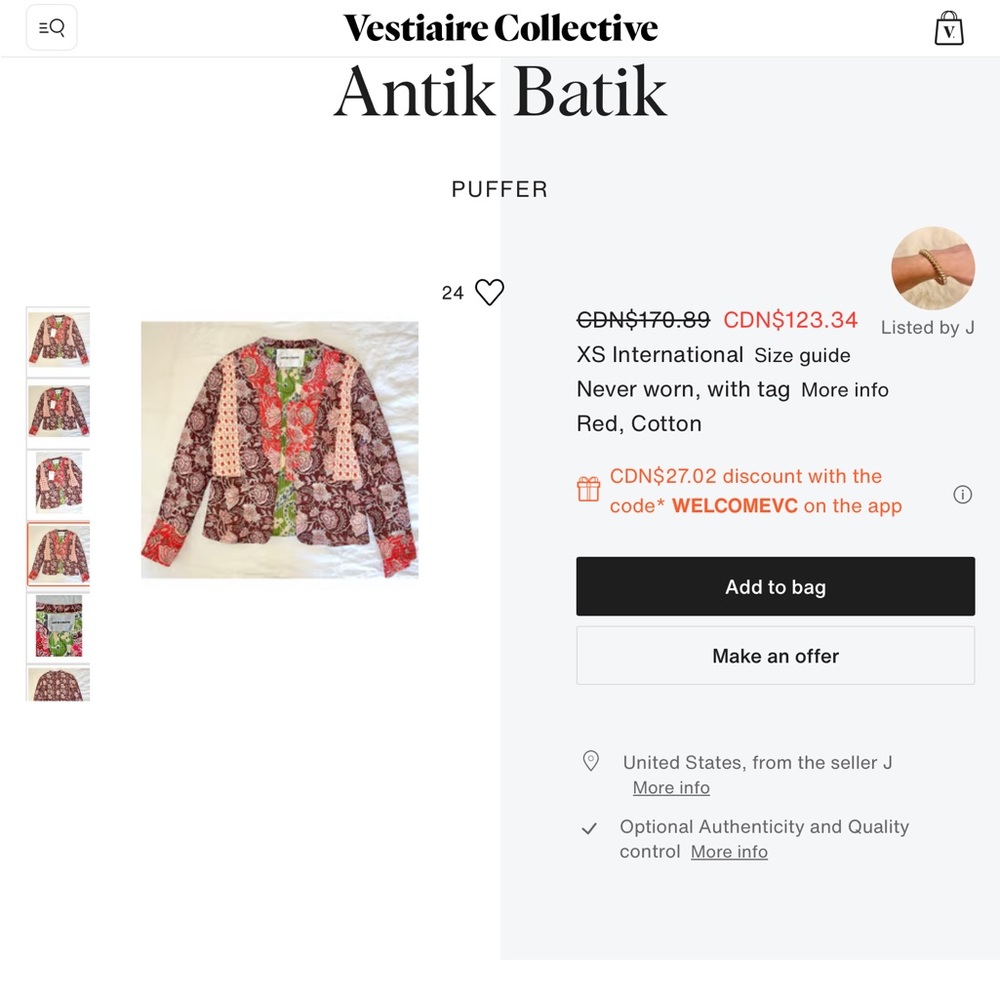 ⭐️ANTIK BATIK Reversible Top - Picture 2 of 12